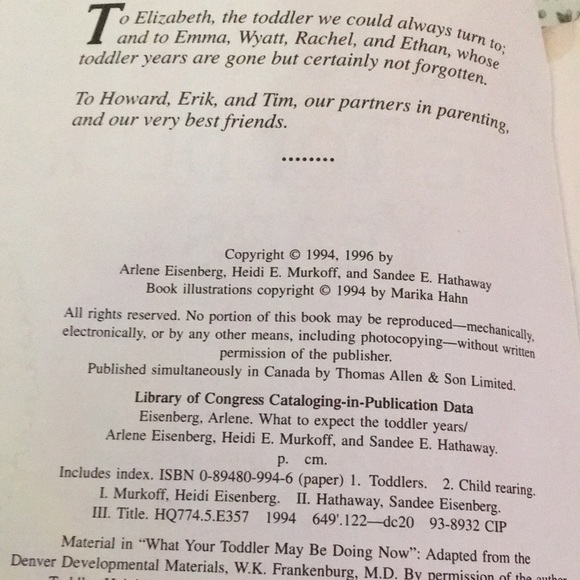 WHAT To Expect The Toddler Years Paperback Book 1994 - Picture 3 of 9